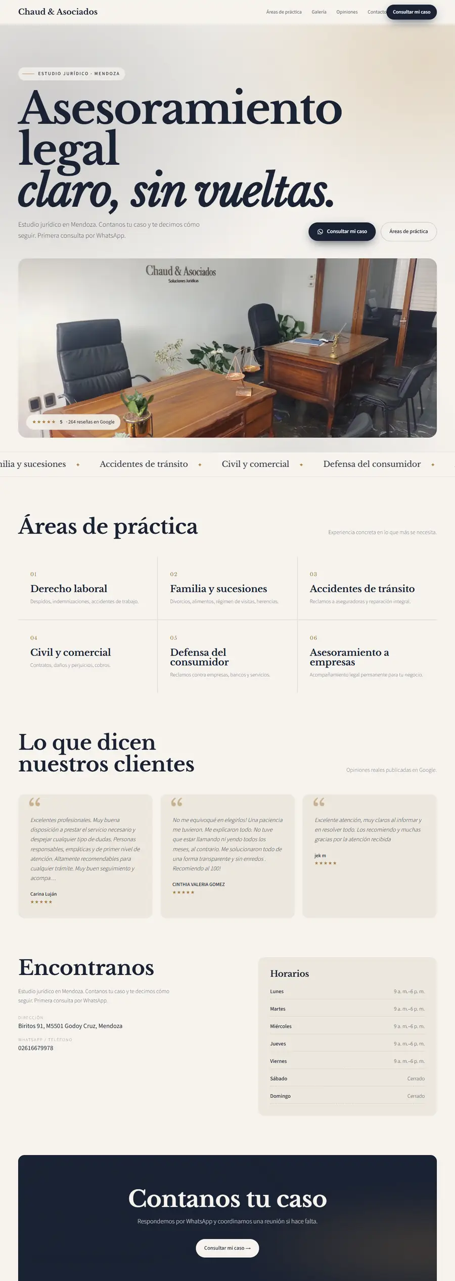 Muestra de web para Chaud & Asociados