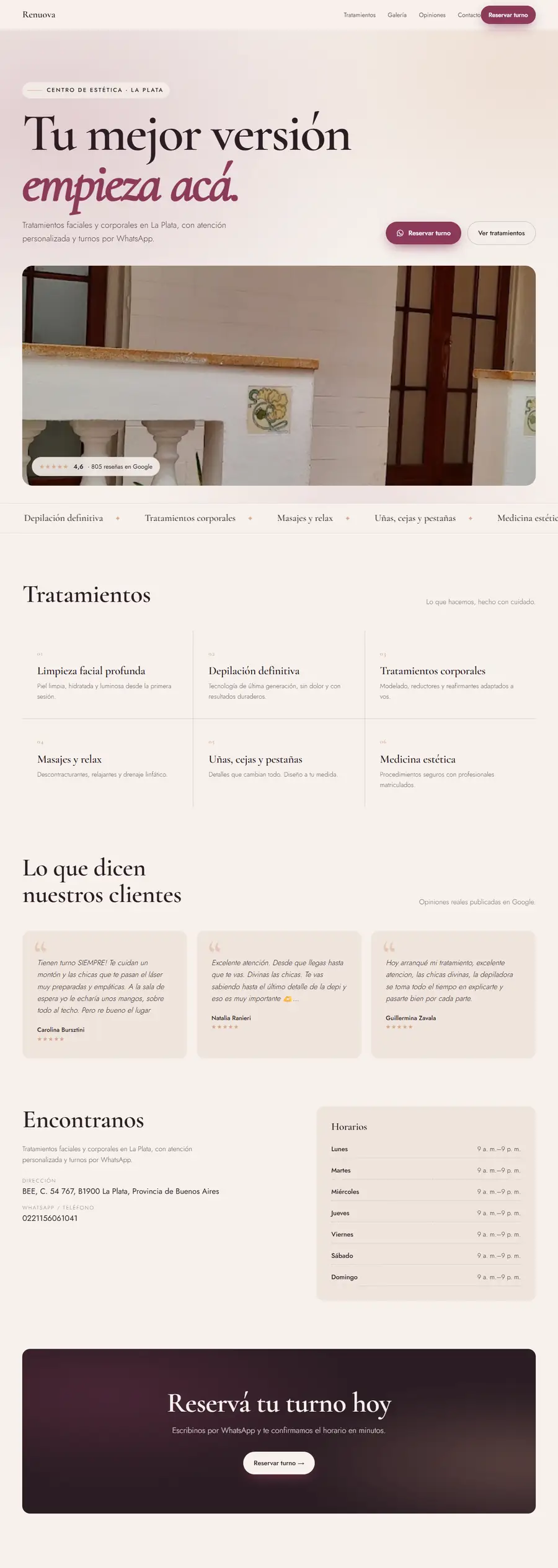 Muestra de web para Renuova